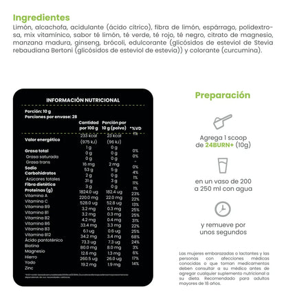 24BURN+ FWP EXCELENTE QUEMADO DE GRASA SABOR LIMON 280GR