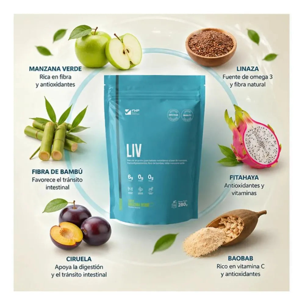 LIV FWP CON FIBRA + PROBIÓTICOS PARA LA FLORA INTESTINAL